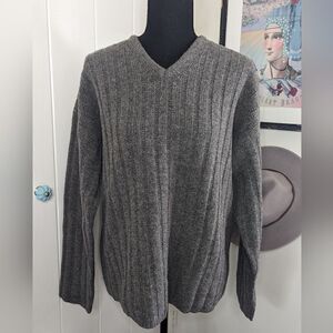 J. Crew Gray Lambswool Cable Knit Fisherman Sweater M Dark Academia Whimsigoth